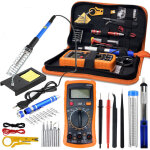Fer � souder kit, 60w kit de soudure, temperature r�glable de 200450?, multim�tre, 5pcs conseils de soudage, ...