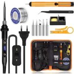 Fer souder kit 80w temprature rglable 180 - 500c electronique de precision avec interrupteur on / off, ...