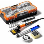 Fer  souder premium kit, pistolet  souder 60w avec chauffage cramique, outil de soudure 12 en 1, tempratur ...