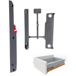 Fermeture douce amortie pour tiroirs en bois avec glissi�res � rouleaux - kit amortisseur universel pour ...