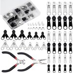 Fermeture �clair zipper de remplacement, lot de 12 kits de r�paration de fermeture �clair, fermetures ...
