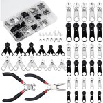 Fermeture �clair zipper de remplacement, lot de 12 kits de r�paration de fermeture �clair, fermetures ...
