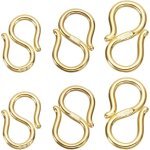 Fermoirs crochets en s, 3 tailles, argent sterling plaqu� or, fermoirs m�talliques en forme de s pour ...