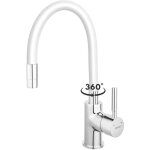 Ferro - zumba robinet mitigeur de cuisine bec flexible blanc