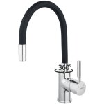 Ferro - zumba robinet mitigeur de cuisine bec flexible noir
