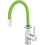 Ferro - zumba robinet mitigeur de cuisine bec flexible vert clatant
