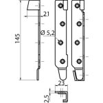 Sans marque - ferrure de lit 145 mm acier zingu�, ensemble comprenant 4 ferrures gauches et 4 ferrures ...