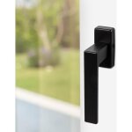 Ferrure de porte en aluminium - poign�e de fen�tre noire sur base carr�e 1 pce , poign�e de fen�tre, ...