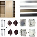 Evotrade - ferrure pour portes coulissantes junior - 3 - rail 2 mtres + chariots - poids max. de la ...