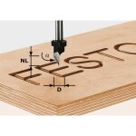 Festool ? fraise pour d�fonceuse 8mm d11 / 60� ? fraisage pr�cis pour bois tendre ? 491002