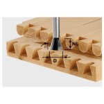 Fraise � queue d'aronde hw s8 d20 / 26 / 10� - 491165 - festool