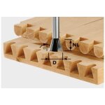 Fraise � queue d'aronde acier carbure hw s8 d20 / 17 / 15� - 490996 - festool