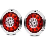 Feu arri�re de camion, rond 19 led arr�t de frein de remorque tournez les feux arri�re 2 pi�ces �tanche ...