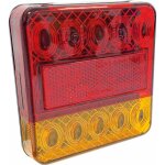 Feu arri�re carr� led 12v 4 fonctions cabochon orange / rouge - blister - top31760003 - topcar
