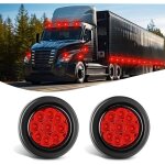 Feu de gabarit rond de 2 pouces, lot de 2, 9 voyants led rouges, montage encastré avec prise, ?illet, ... Feu de gabarit rond de 2 pouces, lot de 2, 9 voyants led rouges, montage encastré avec prise, ?illet, ...