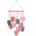 Feuilles suspendues en macram� - grande tenture murale chic en plumes style boh�me