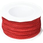Ficelle rouge tress�e 50 m x 2 mm, d�coration bricolage travaux manuels emballage cadeau