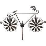 Fiche de jardin m�tal bicyclette xl 135 cm roue rouille marron 96004 carillon moulin � vent r�sistant ...