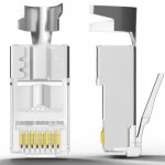 Fiche rj45 blindée stp cat. 6a cat. 7 couvercle 10 pièces Fiche rj45 blindée stp cat. 6a cat. 7 couvercle 10 pièces