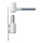 Fiche a visser fenetre pvc ral 9010 platine 68mm 2 trous m + f