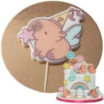 Figurines d�coratives pour g�teaux : f�e capybara, figurines en gaufrette de sucre