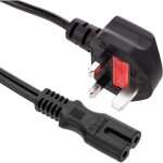 Fil �lectrique norme britannique bs 1363 - 1 - iec - 60320 - c7 1, 8 m noir - bematik