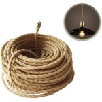 Fil �lectrique tissu r�tro corde de chanvre tress� torsad�e cble 2 noyaux (2x0. 75mm) pour accessoires ...