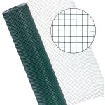 Fil de fer pour voli�re 4 angles 1x25 m cage 12x12 mm grillage pour cl�ture vert