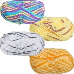 Fil � tricoter � la main, 4 pi�ces de laine acrylique color�e pour le crochet, 50 grammes de fil de crochet ...