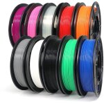 Filament d'imprimante 3d multicolore paquet, pla + filament 1. 75mm, 2. 5kg, 10 packs bobines de