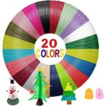 Filament stylo 3d, 20 couleurs 1, 75mm recharge 3d pen filament, total 60m pour fil stylo 3d