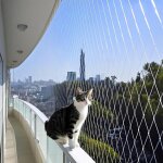 Filet chat balcon, filet anti oiseaux 5x5m, filet balcon chat, filet oiseau fil de nylon, filet de protection ...