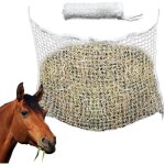Filet � foin 160 x 100 cm mailles pour cheval pour une alimentation prolong�e , blanc - einfeben