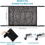 Filet rangement voiture 90cmx65cm, multifonctionnel organisateur avec fermeture �clair avec 2 crochet ...