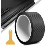 Film carbone voiture, 5cm x 5m autocollant carbone, 3d bande autocollante voiture, protection seuil de ...