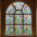 Film de confidentialit� pour vitrail, film de confidentialit� pour fen�tre, teint� color� en treillis, ...