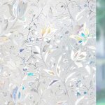 Film pour fentre vitre vitrage dcoratif statique sans colle 3d autocollant dpoli 45x200cm - tulipe ...