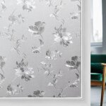 Film occultant dcoratif pour fentres et portes, adhsif statique sans colle, motif floral, 50 x 200 ...