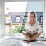 Film solaire pour double vitrage bon compromis - bleu clair - 152 cm x 0. 5 m - en rouleau - dimexact ...