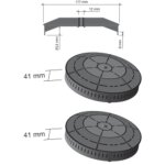 Filtre charbon t57 175 x 45 mm pour hotte whirlpool 4055171138, 208352146603