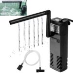 Filtre int�rieur pour aquarium 20l - 60l, 4w 600l / h r�glable pompe filtre interne avec �ponges filtrantes ...