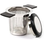 Filtre � th� en acier inoxydable, infuseur � th�, passoire � th� avec trou fin, poign�e en silicone et ...