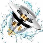 Filtre de vidange, bonde de lavabo filtre �vier bouchon baignoire universel acier inoxydable de noyau ...