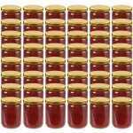 Fimei 48 pcs pots à confiture avec couvercle doré verre 230 ml Fimei 48 pcs pots à confiture avec couvercle doré verre 230 ml
