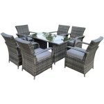 Fimous extrieur rotin meubles de jardin table  manger et chaises wicker patio 6 chaises plus table ...