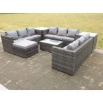 Rattan ensemble de meubles de jardin canapé d'angle table basse salon 10 places véranda extérieure - ... Rattan ensemble de meubles de jardin canapé d'angle table basse salon 10 places véranda extérieure - ...
