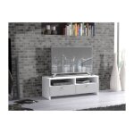 Les tendances - finlandek meuble tv helppo contemporain blanc et gris mat - l 95 cm