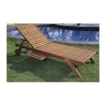 Les tendances - finlandek rauha bain de soleil en eucalyptus fsc 195 x 71x 33 cm
