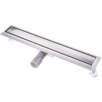 Finmrys - caniveau de douche italienne a carreler 60 cm acier inoxydable extra plat siphon de sol douche ...