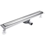 Finmrys - caniveau de douche italienne a carreler 70 cm acier inoxydable extra plat 360 siphon de sol ...